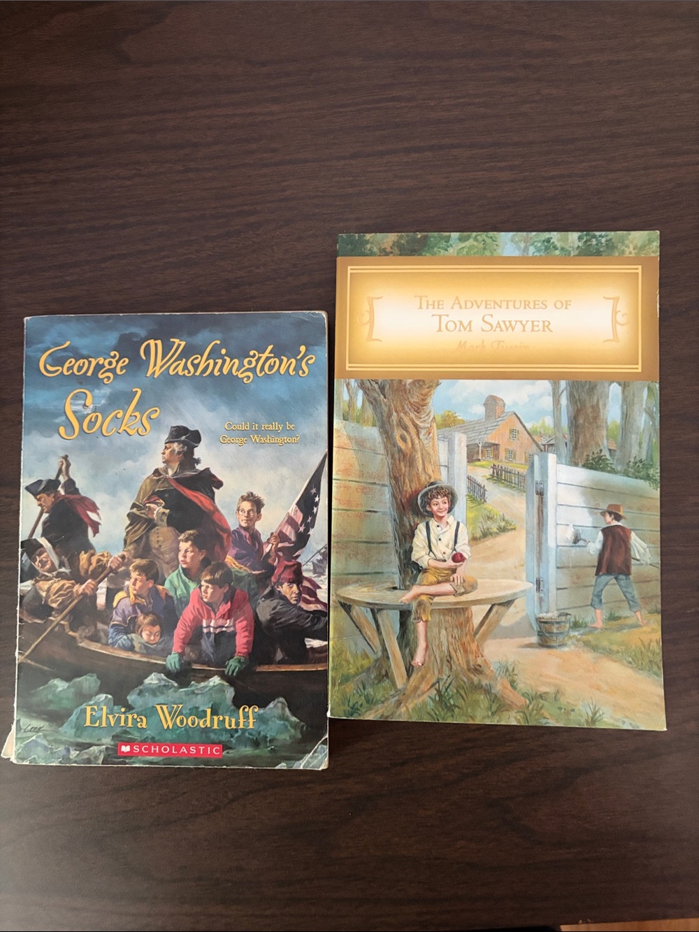 Scholastic Book Pair Bundle - George Washington Socks & Tom Sawyer
